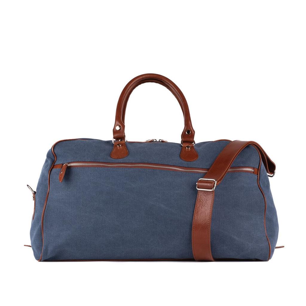 BARBA Barba Blue Cotton Canvas Duffel Bag