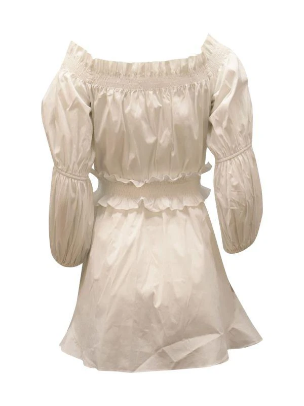 CAROLINE CONSTAS Caroline Constas Off Shoulder With Puff Sleeves Dress In White Cotton 2