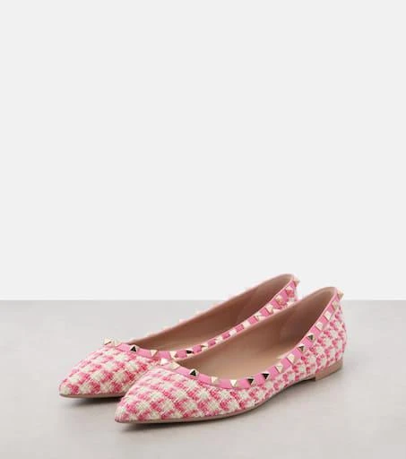 Valentino Rockstud tweed ballet flats 4