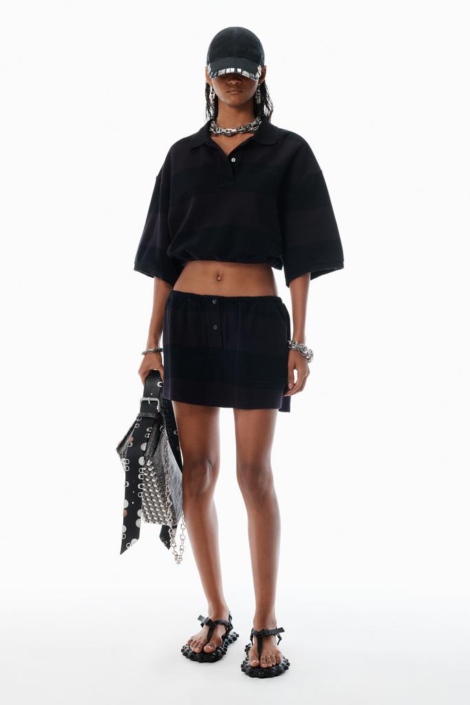 Alexander Wang black striped deconstructed miniskirt
