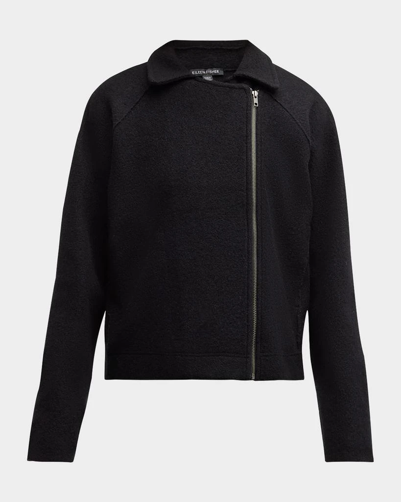 Eileen Fisher Zip-Front Boiled Wool Jacket 1