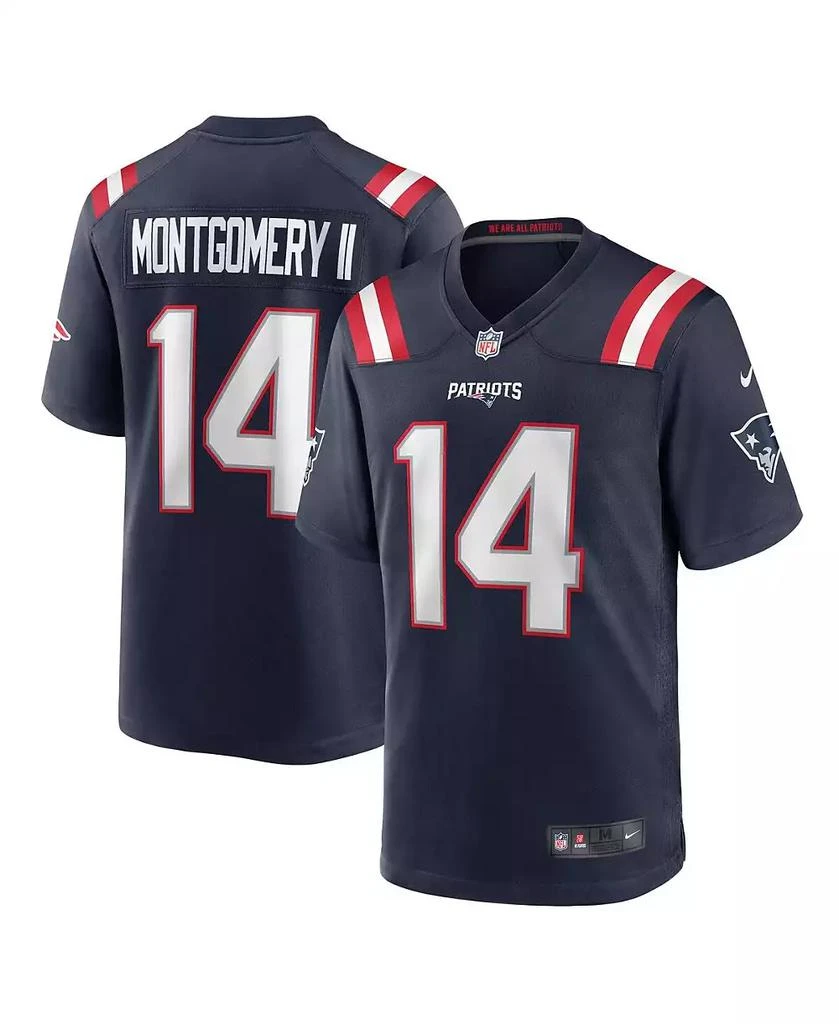 NIKE Men's Ty Montgomery Navy New England Patriots Game Jersey 1