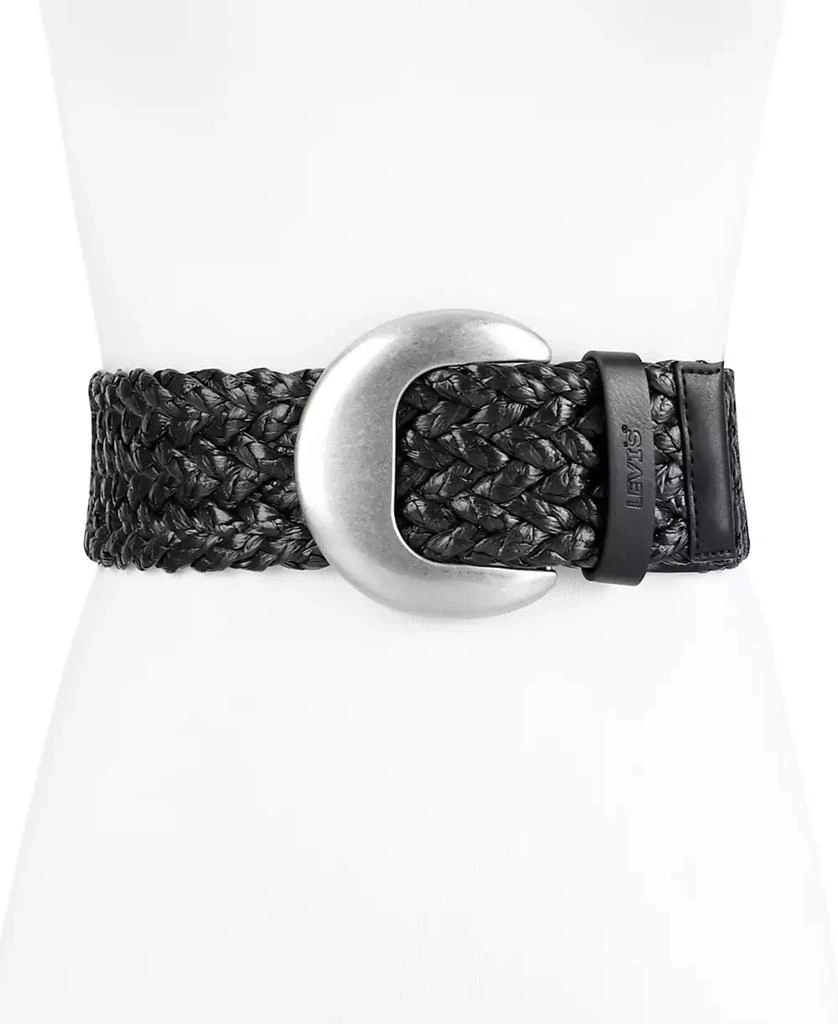 Levi's Women's Fully Adjustable Raffia Belt with Statement Buckle 2
