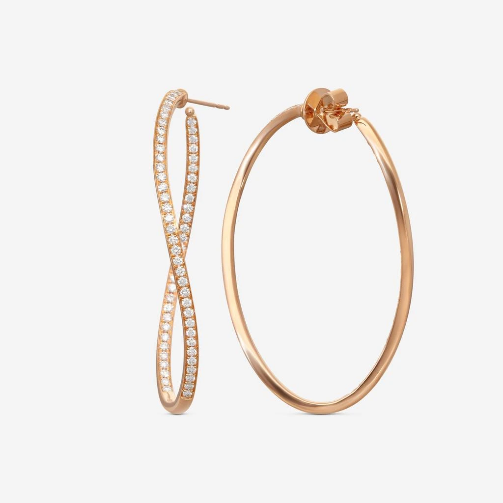 Mémoire Mémoire Channel Set 18K Rose Gold Diamond Twist Hoop Earrings CHHO217-copy 2