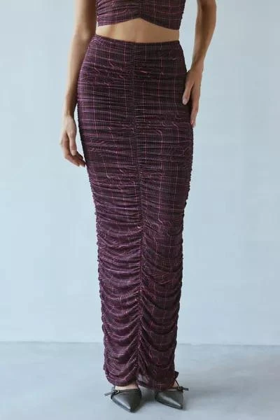 AFRM AFRM Josie Ruched Mesh Maxi Skirt 2