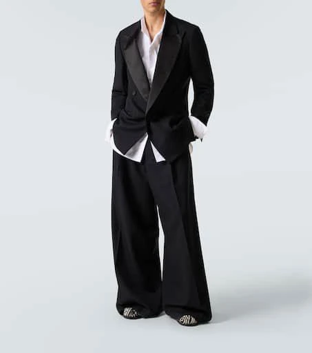 Dries Van Noten Double-breasted wool and silk suit jacket 2