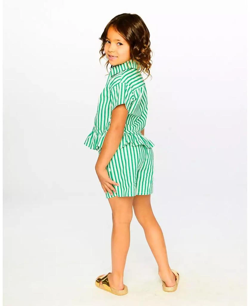 Deux par Deux Toddler Girls Striped Shorts Green - Toddler|Child 3