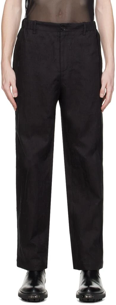 Feng Chen Wang Black Raw Edge Trousers 1