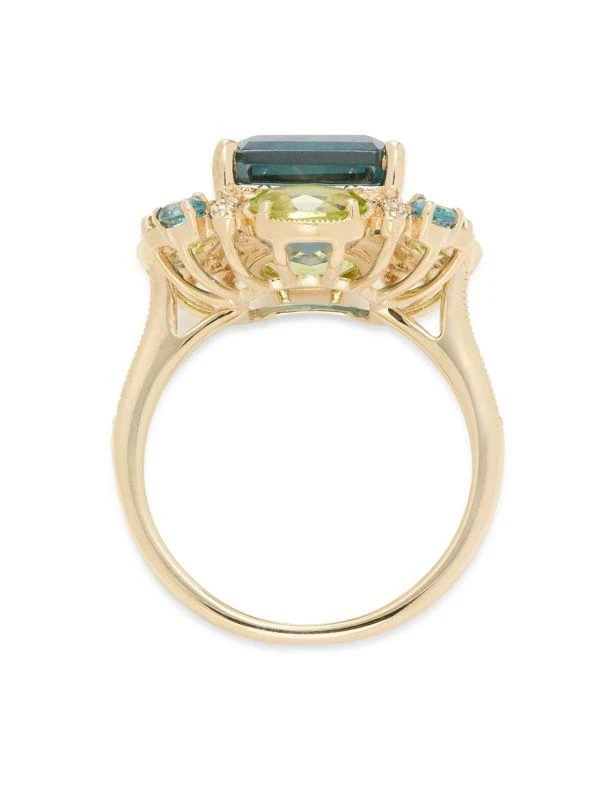 Effy 14K Yellow Gold, 0.16 TCW Diamond & Multi-Stone Cocktail Ring 3