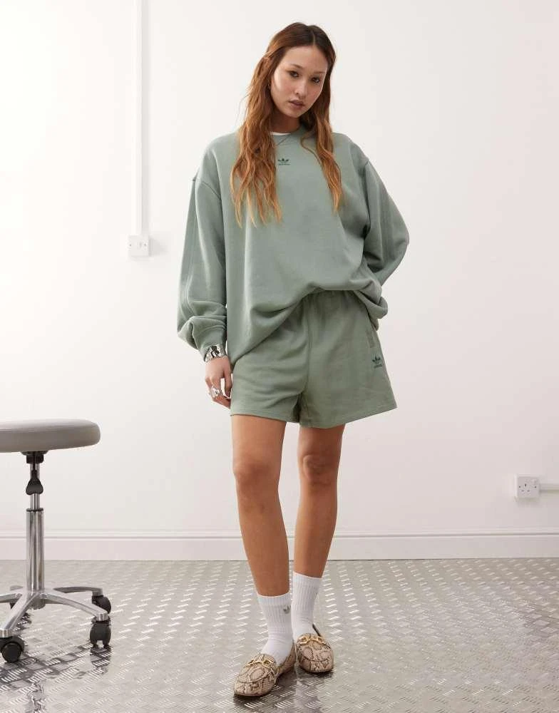 Adidas adidas Originals Essentials Oversized French Terry Sweatshirt in green 3