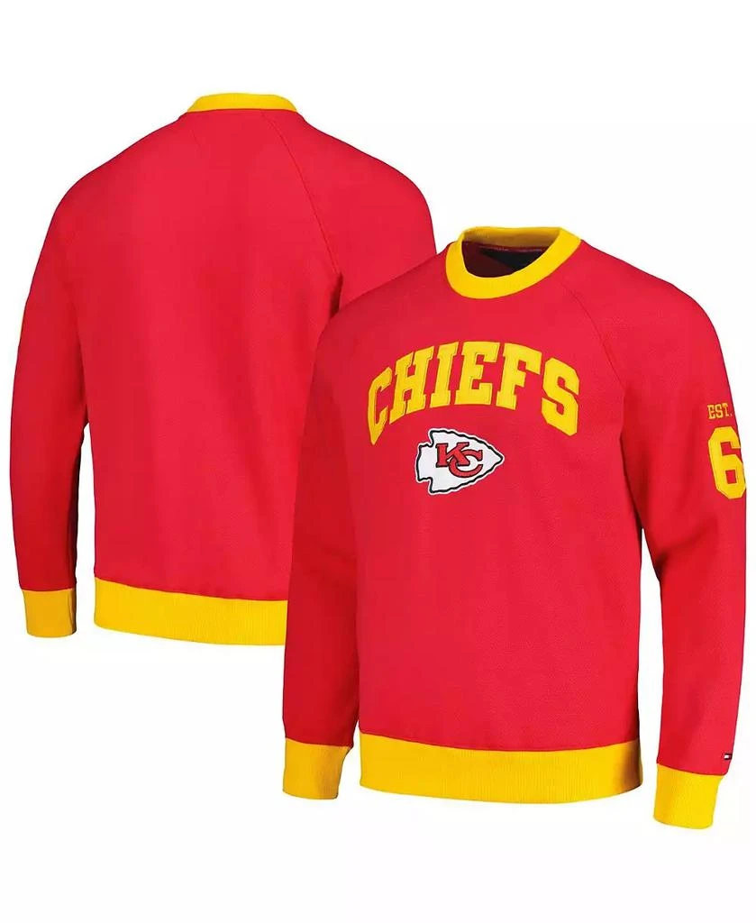 Tommy Hilfiger Men's Red, Gold Kansas City Chiefs Reese Raglan Tri-Blend Pullover Sweatshirt 1