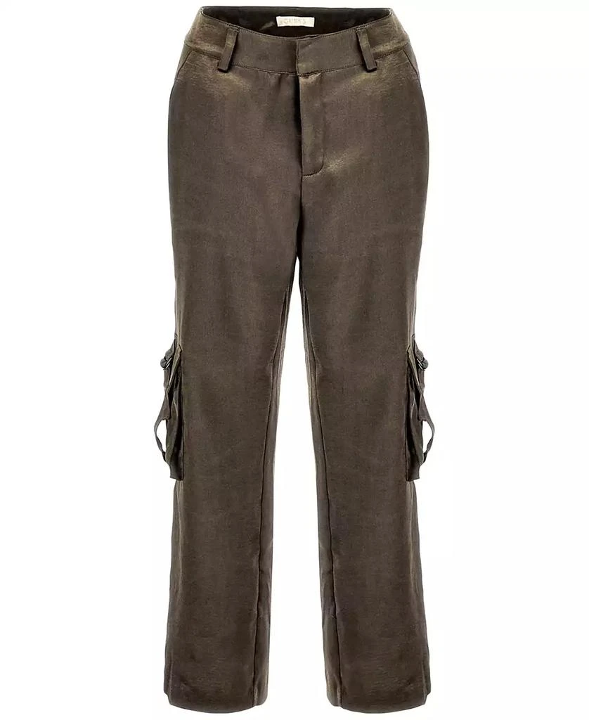 GUESS Women's Jamie High Rise Satin Cargo Pants 5
