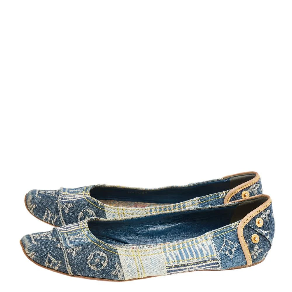 Louis Vuitton Louis Vuitton Blue Monogram Denim Ballet Flats Size 37 4