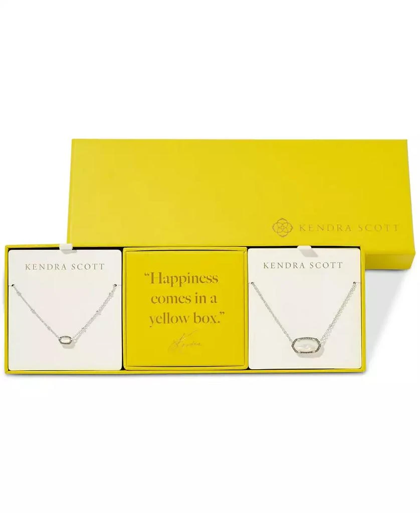 Kendra Scott 2-Pc. Set Mother of Pearl & Pavé Large & Small Mini Elisa Pendant Necklaces