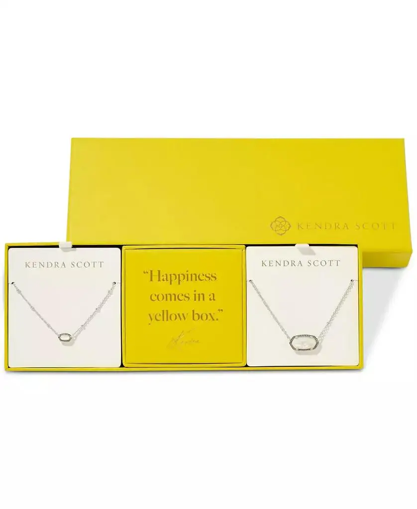 Kendra Scott 2-Pc. Set Mother of Pearl & Pavé Large & Small Mini Elisa Pendant Necklaces