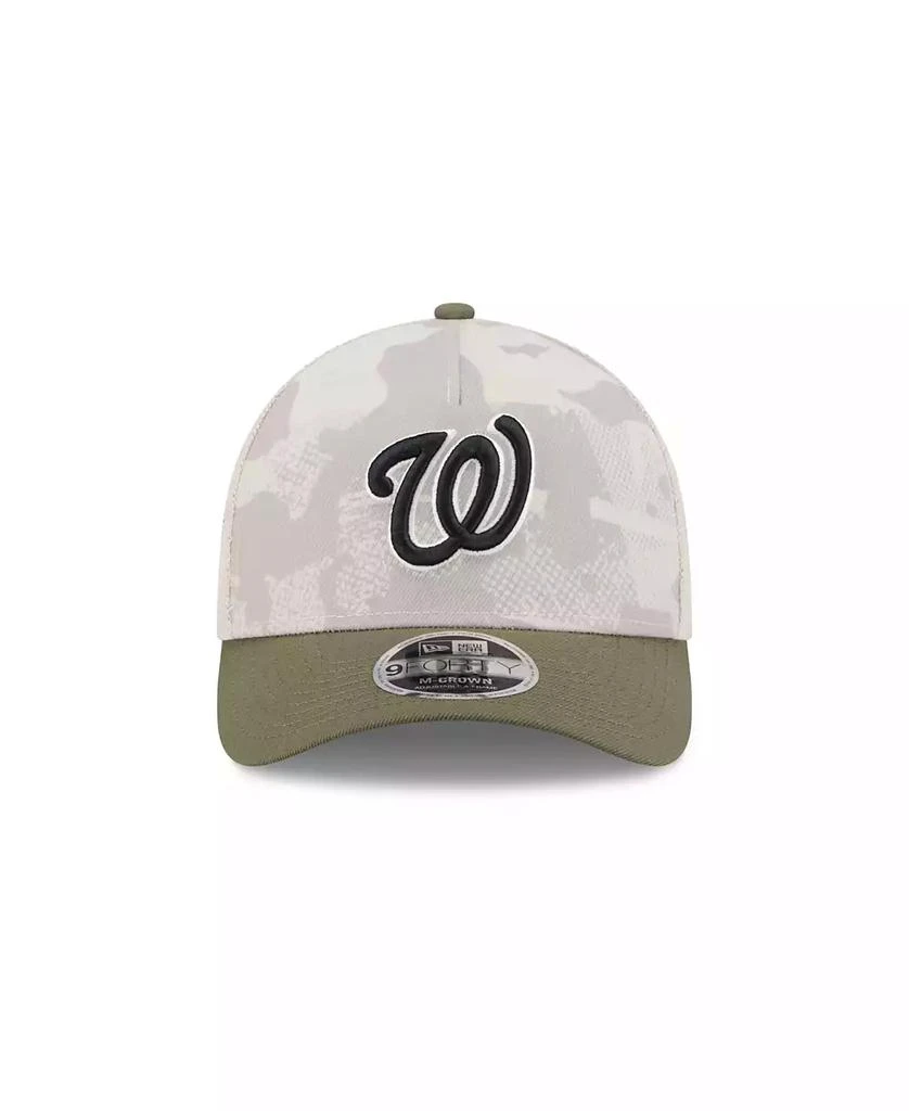 New Era Men's Light Beige/Olive Washington Nationals 2025 Armed Forces Day 9FORTY M-Crown A-Frame Adjustable Hat 3