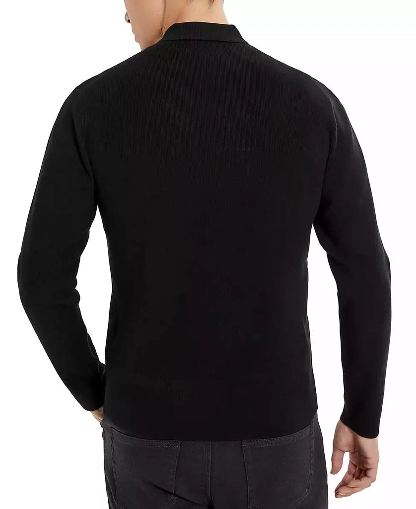 Kenneth Cole Men's Slim-Fit Zip-Placket Long Sleeve Polo Sweater 2