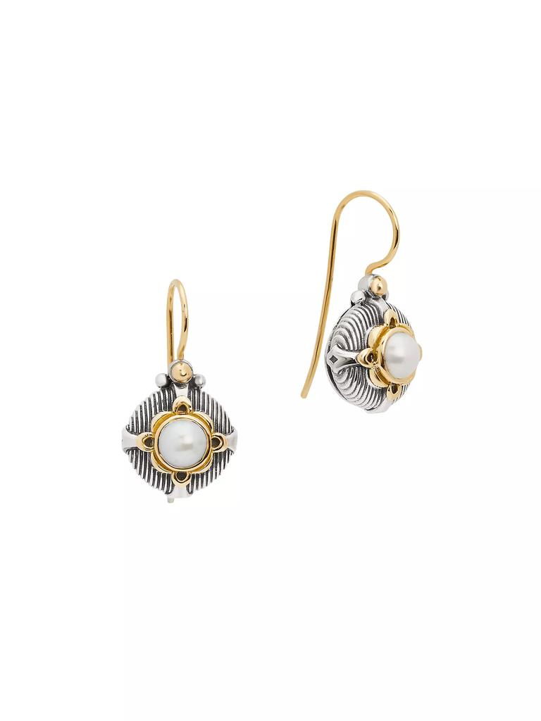 Konstantino Delos 2.0 Bloom Core 18K Yellow Gold, Sterling Silver, & 4-5MM Cultured Freshwater Pearl Drop Earrings
