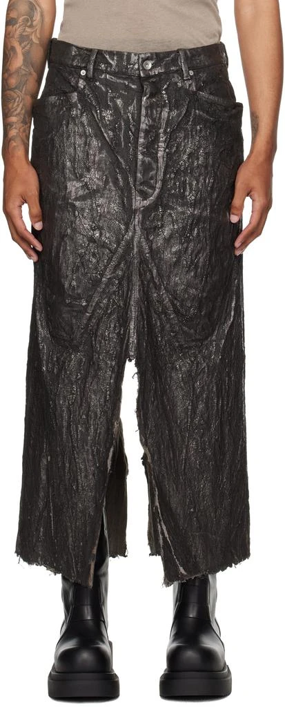 Rick Owens Bronze Concordians Long Slivered Denim Skirt 1