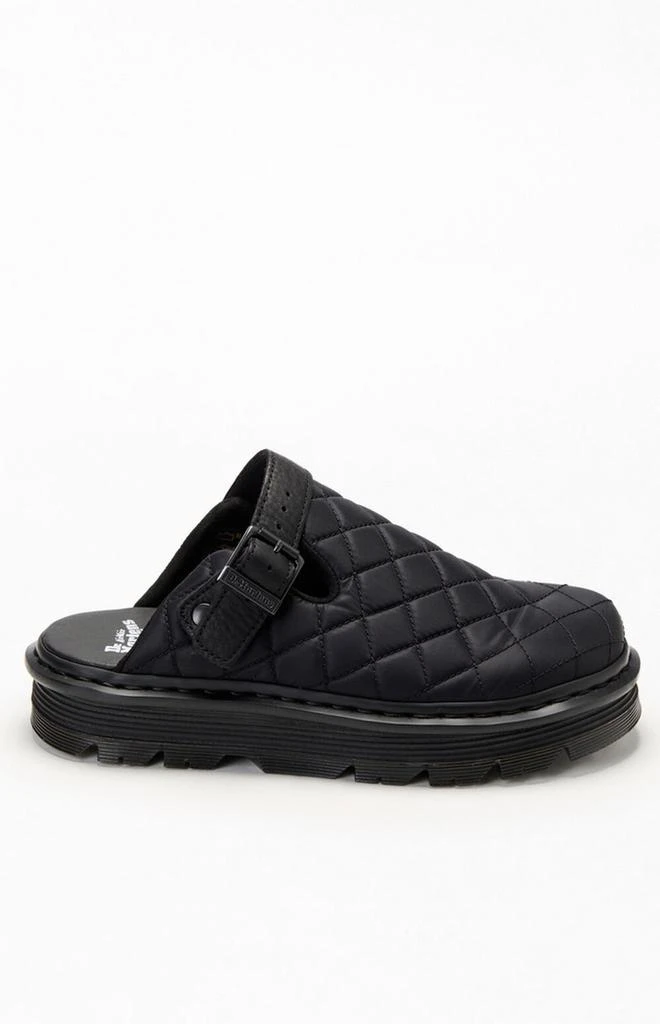 Dr. Martens Black Zebzag Quilted Canvas Slingback Platform Mules