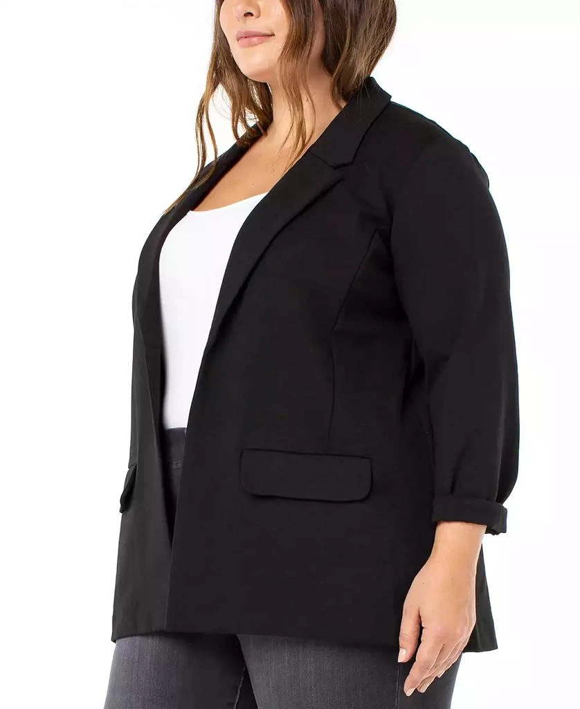 Liverpool Plus Size Cuffed Open-Front Blazer 3
