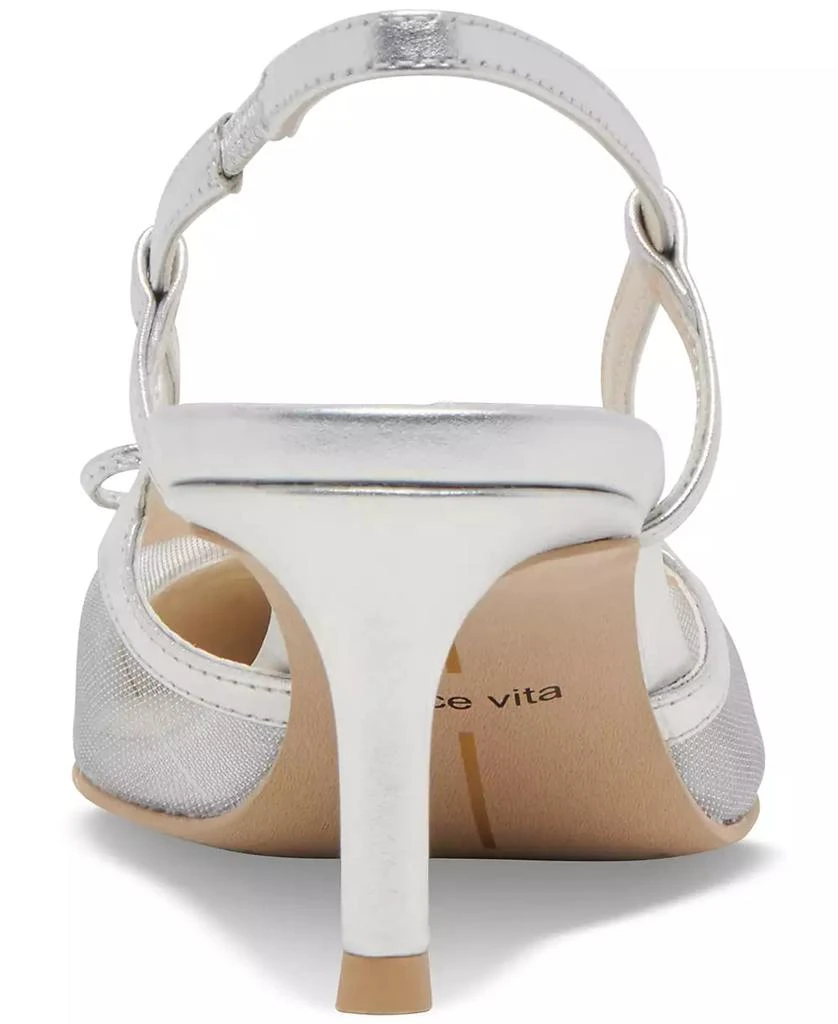 Dolce Vita Women's Kandi Mesh Bow Pointed-Toe Kitten-Heel Slingback Pumps 3
