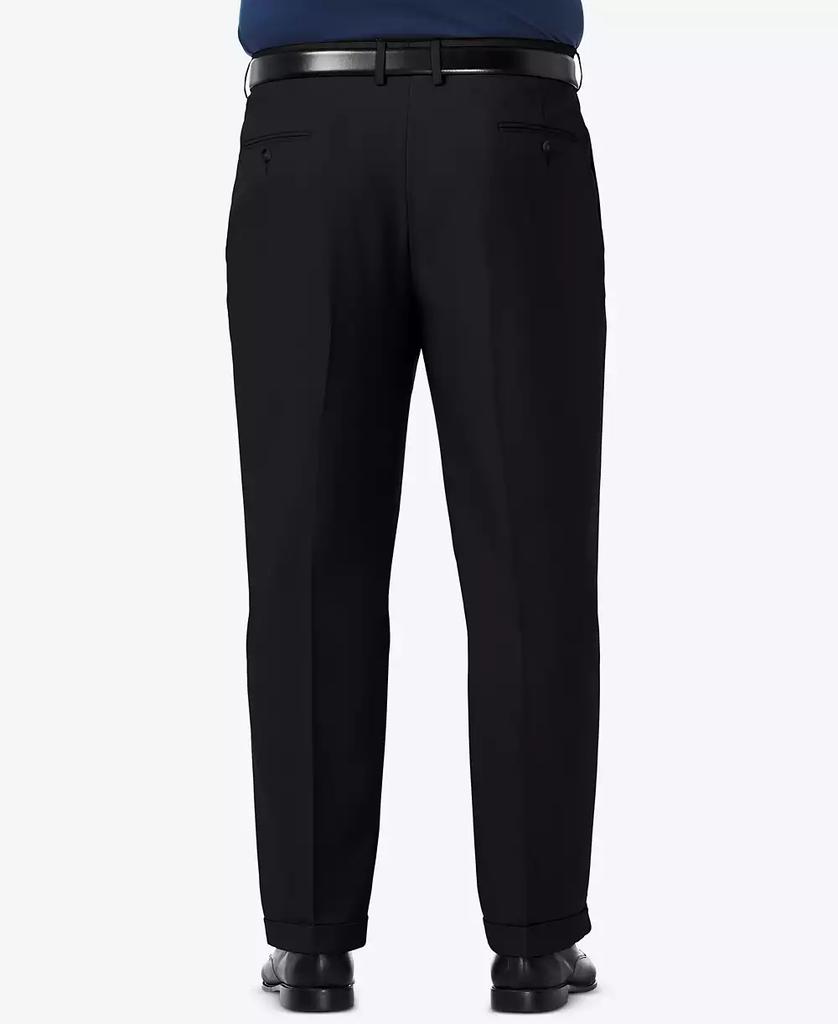 Haggar Men's Big & Tall Premium Comfort Stretch Classic-Fit Solid Pleated Dress Pants