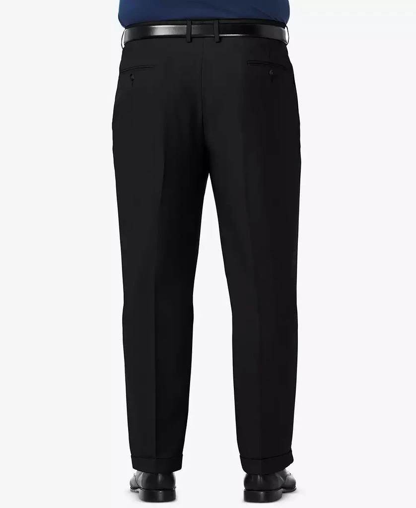 Haggar Men's Big & Tall Premium Comfort Stretch Classic-Fit Solid Pleated Dress Pants 2