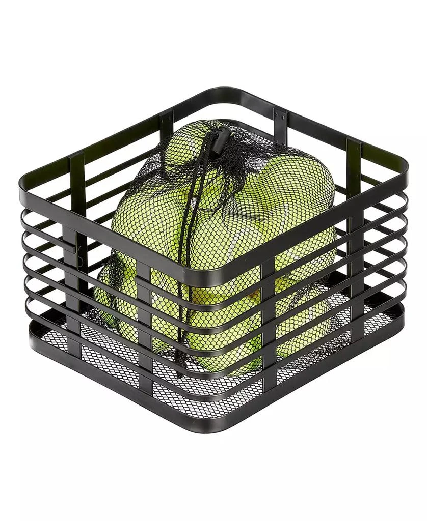 mDesign Metal Pantry Basket with Handles - Set of 2 - Matte Black 4