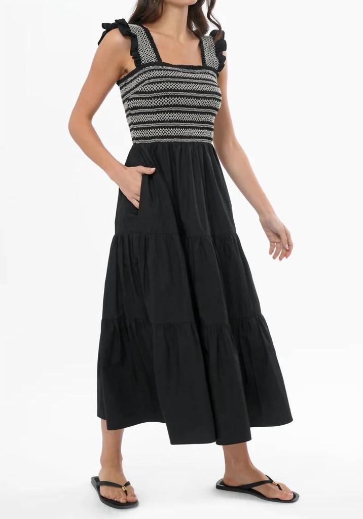 Greylin Greylin - Felicia Multi Stitch Smocked Midi Dress