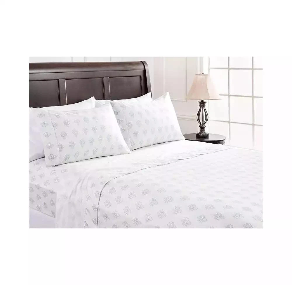 Chanasya Premium Ceramic Leaves Botanical Print Ultra Soft Microfiber 4-Pc. Sheet Set