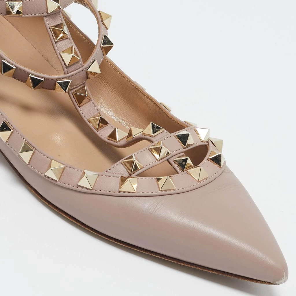 Valentino Valentino Beige Leather Rockstud Cage Ballet Flats Size 38 7