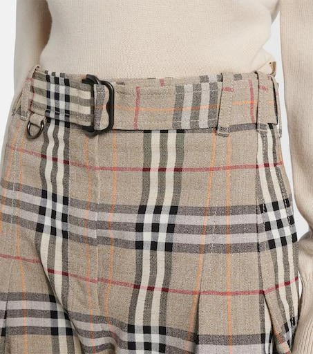 Burberry Burberry Check belted wide-leg pants 4