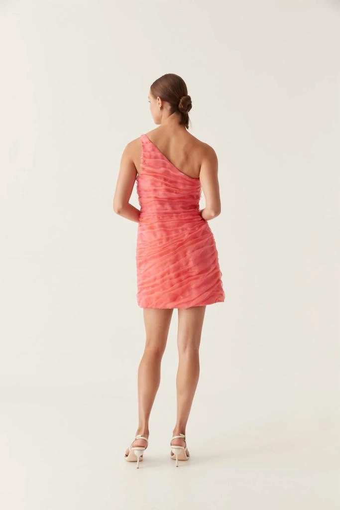 Aje Mercury Iridescent Mini Dress In Coral 3