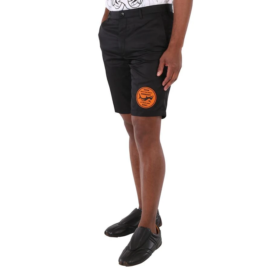 Burberry Men's Black Shibden Shark-Print Chino Shorts 3