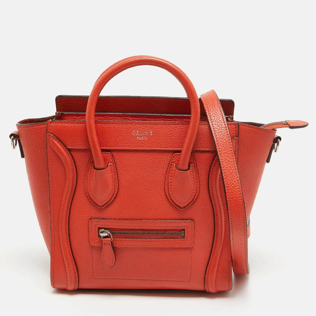 Celine Céline Red Leather Nano Luggage Tote 1