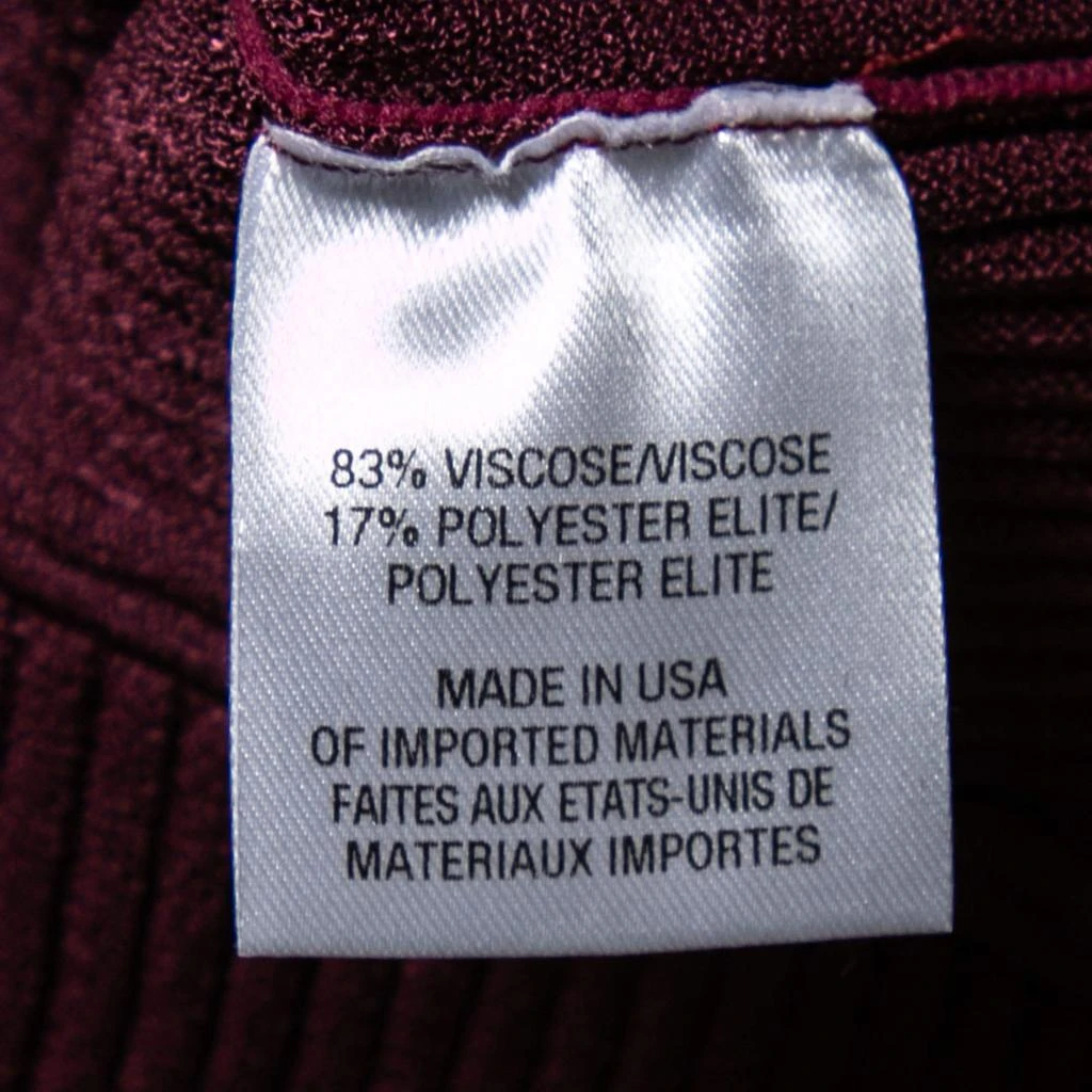 CUSHNIE Cushnie et Ochs Burgundy Rib Knit Cut-Out Detail Sweater XL 6