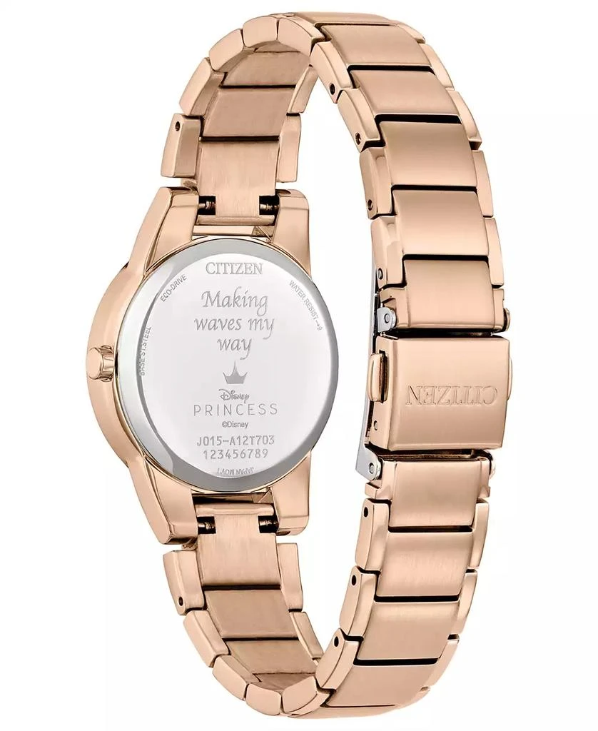 Citizen Eco-Drive Women's Disney Princess Ariel Rose Gold-Tone Stainless Steel Bracelet Watch 30mm Gift Set 4