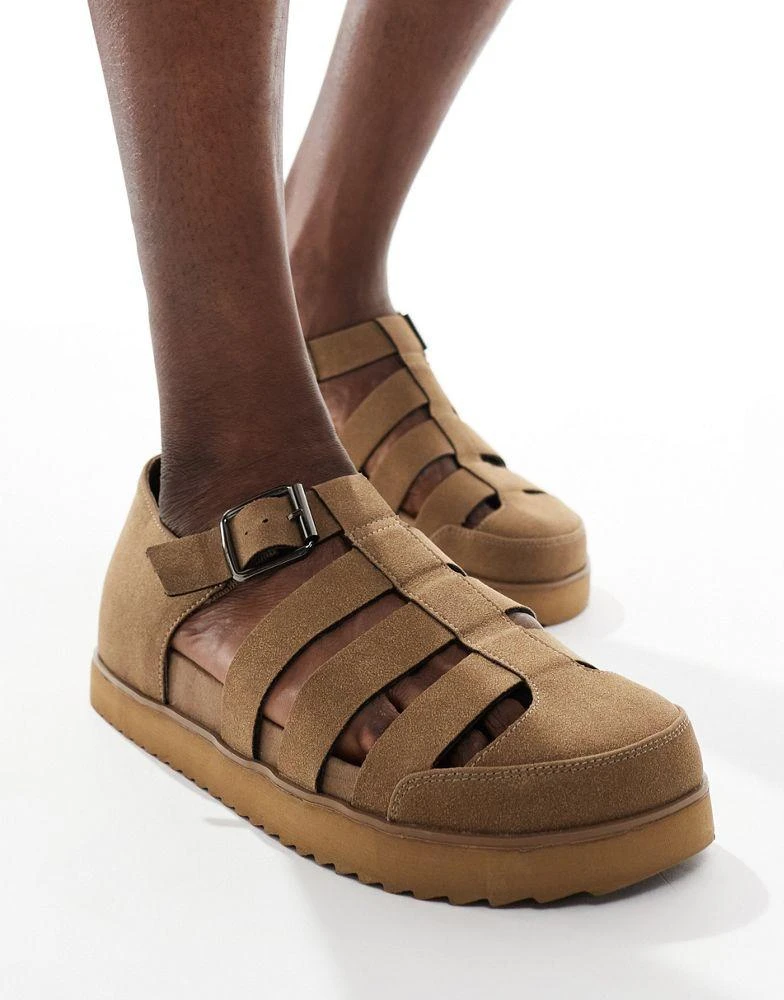 ASOS ASOS DESIGN gladiator sandals in brown with chunky sole 3