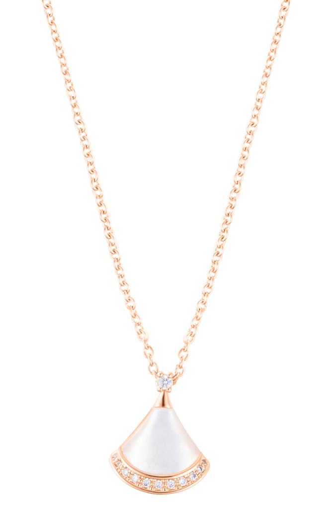 ADORNIA Mother-Of-Pearl Fan Pendant Necklace