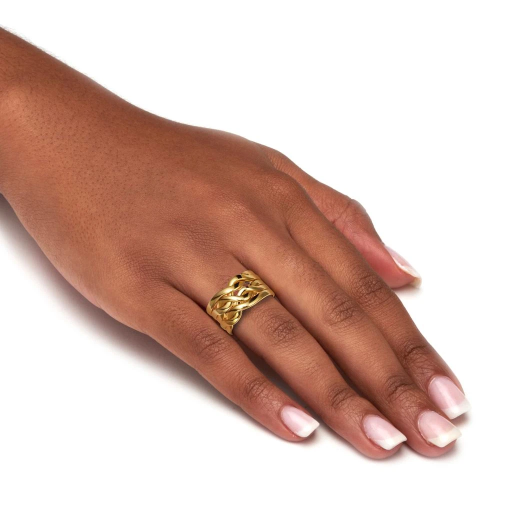 Palm Beach Jewelry 14k Yellow Gold-plated Puzzle Ring 3