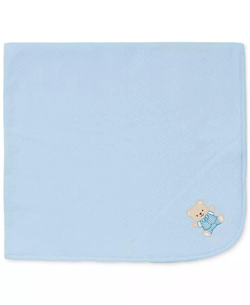 Little Me Baby Boys Cute Embroidered Bear Cotton Blanket 1