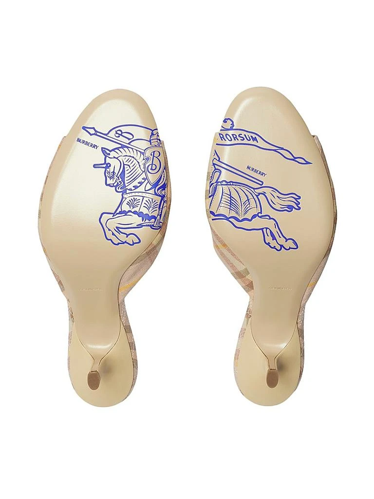 Burberry Mews 65MM Check Linen-Blend Mules 5