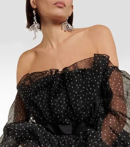 Giambattista Valli Polka-dot strapless silk mini dress 4