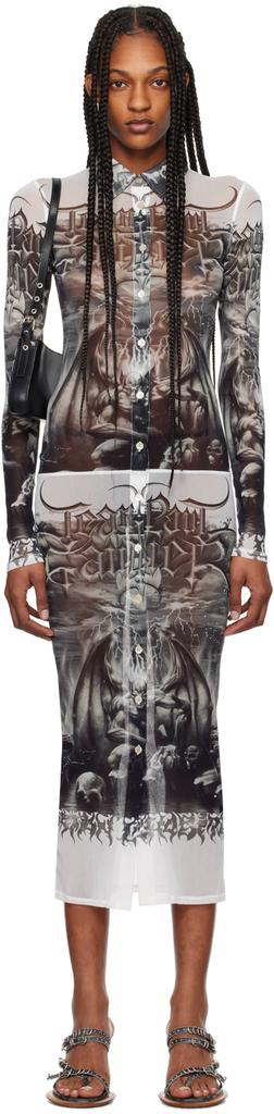 Jean Paul Gaultier Black & White 'The Diablo' Midi Dress