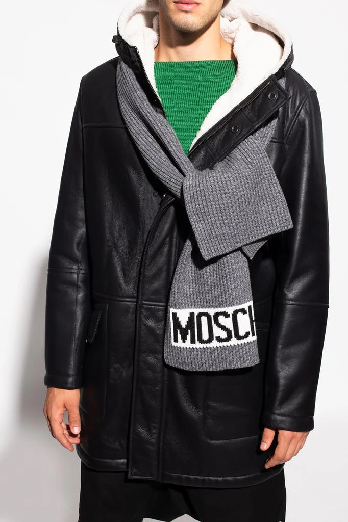 Moschino Rib-knit scarf with logo 2