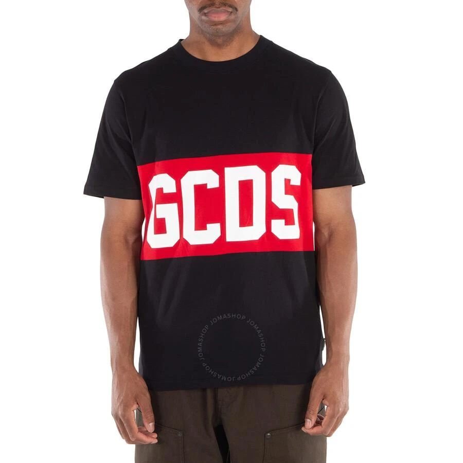 GCDS Black Logo Band Cotton T-Shirt 1