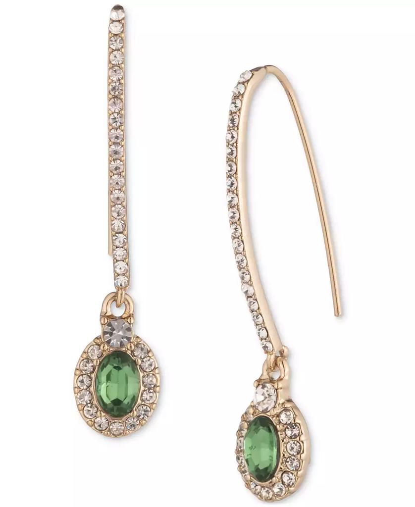 Givenchy Pavé & Stone Oval Halo Threader Earrings