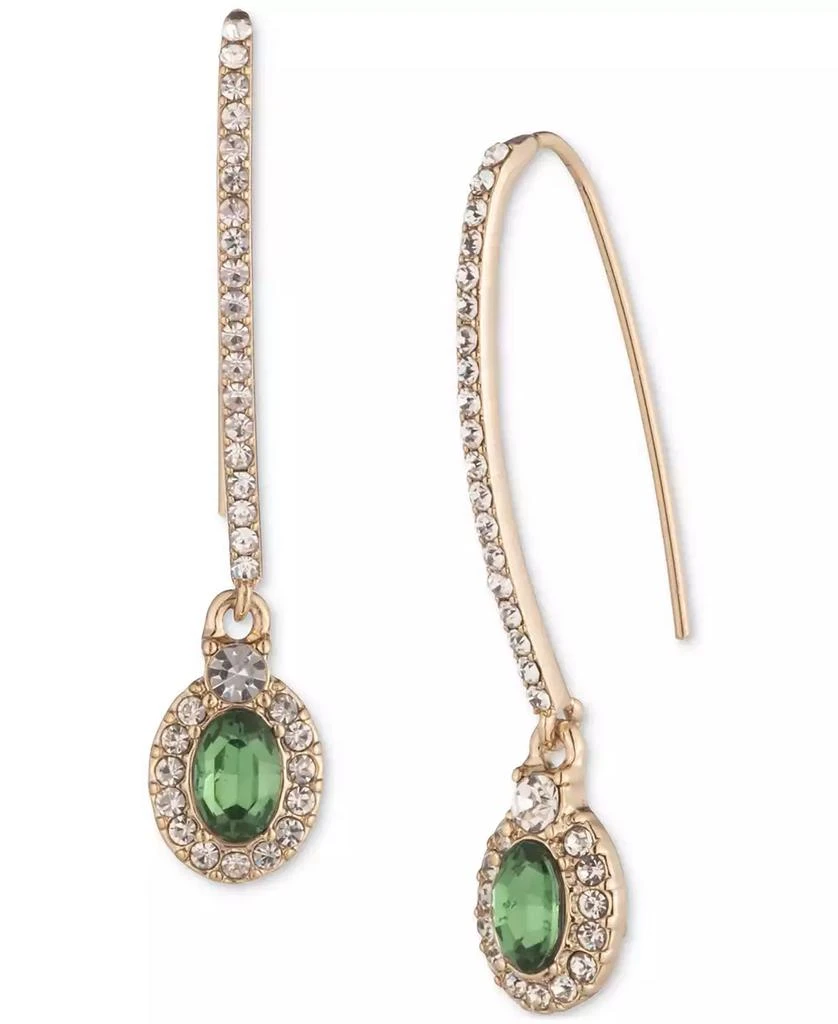 Givenchy Pavé & Stone Oval Halo Threader Earrings 1