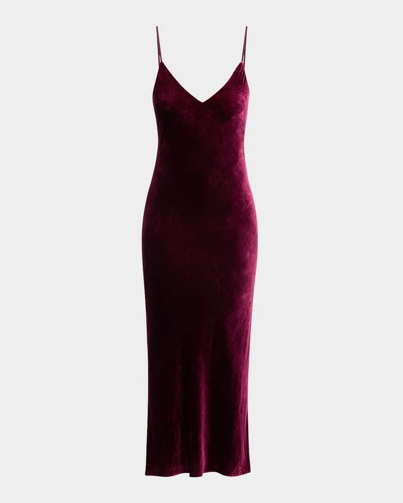 L'Agence Seridie Velvet Mid-Length Slip Dress 1